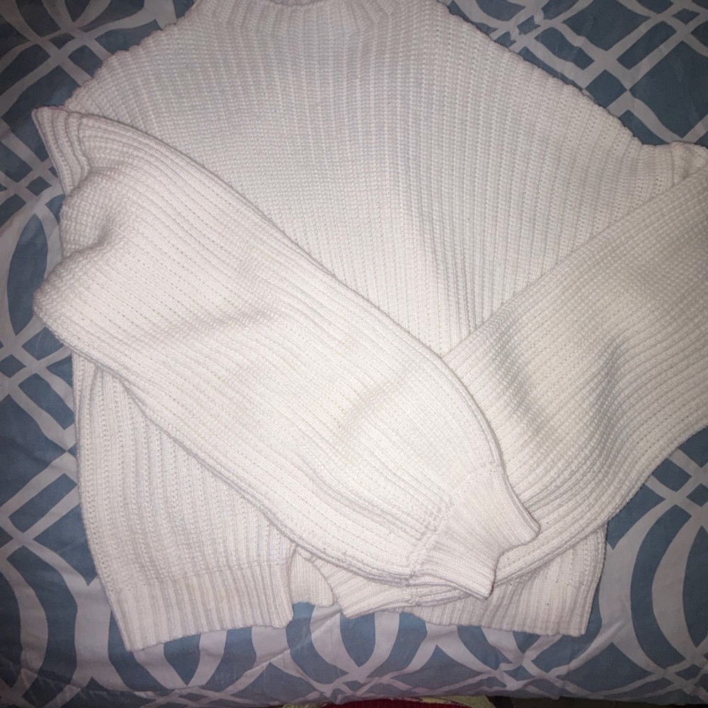 Cozy White Ribbed Sweater
